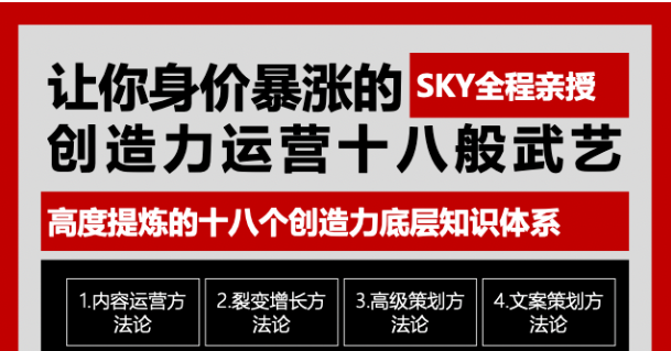 让你的身价暴涨的创造力运营十八般武艺 高度提炼的18个创造力底层知识体系-圆梦资源网