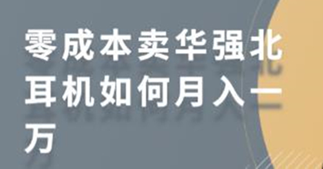 零成本卖华强北耳机如何月入10000+，教你在小红书上卖华强北耳机-圆梦资源网