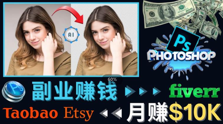 掌握PS修图技能，月赚5000美元以上–利用Adobe Photoshop赚钱的3种途径-圆梦资源网