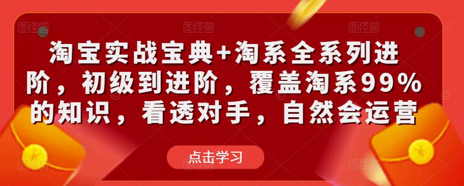 淘宝实战宝典+淘系全系列进阶，初级到进阶，覆盖淘系99%的知识，看透对手，自然会运营-圆梦资源网