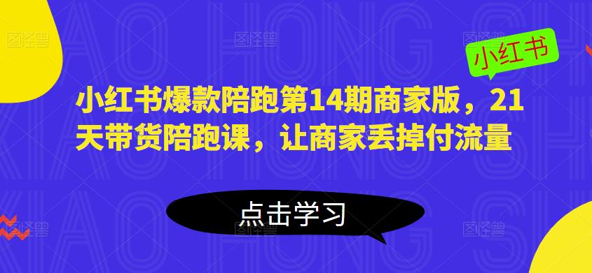 小红书爆款陪跑第14期商家版，21天带货陪跑课，让商家丢掉付流量-圆梦资源网