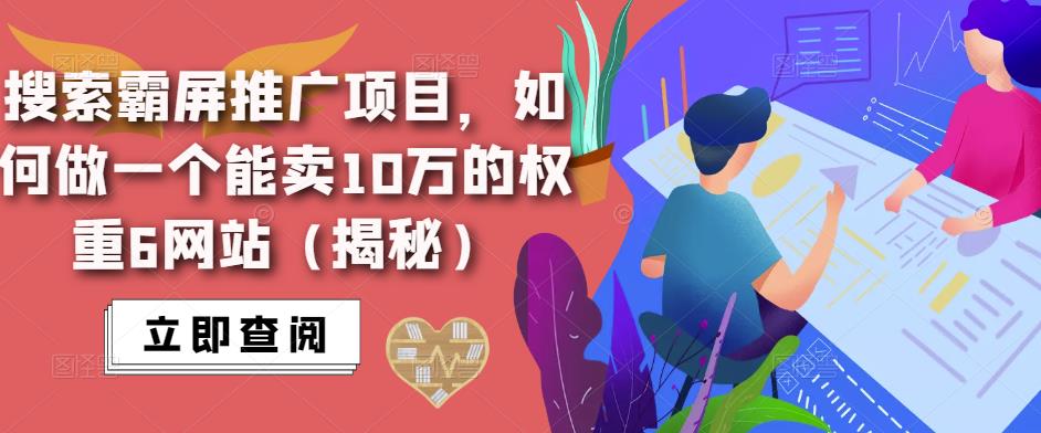 搜索霸屏推广项目，如何做一个能卖10万的权重6网站（揭秘）-圆梦资源网