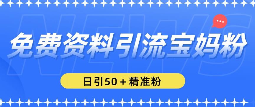 免费资料引流宝妈粉，日引50+精准粉【揭秘】-圆梦资源网