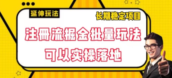 注册流掘金批量玩法，可以实操落地【揭秘】-圆梦资源网