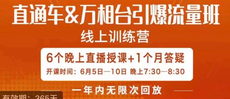 直通车&万相台引爆流量班，6天打通你开直通车·万相台的任督二脉-圆梦资源网