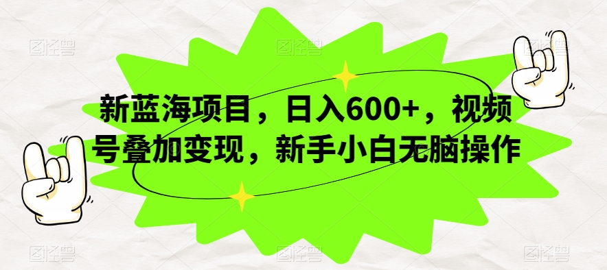 新蓝海项目，日入600+，视频号叠加变现，新手小白无脑操作【揭秘】-圆梦资源网