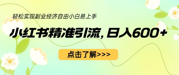 小红书精准引流，小白日入600+，轻松实现副业经济自由（教程+1153G资源）-圆梦资源网