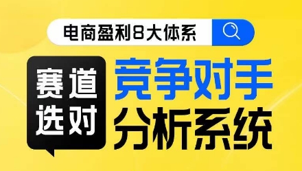 电商盈利8大体系·赛道选对，​竞争对手分析系统线上课-圆梦资源网