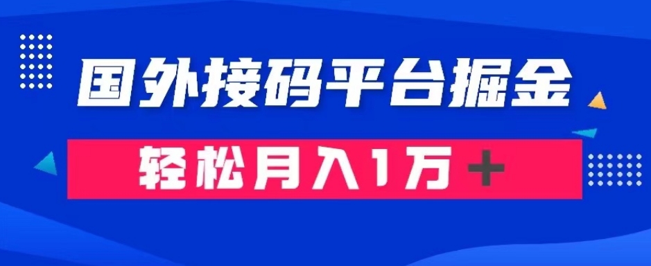 通过国外接码平台掘金：成本1.3，利润10＋，轻松月入1万＋【揭秘】-圆梦资源网