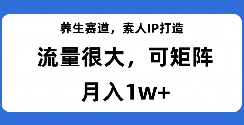 养生赛道，素人IP打造，流量很大，可矩阵，月入1w+【揭秘】-圆梦资源网