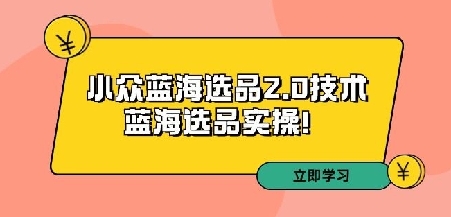 拼多多培训第33期：小众蓝海选品2.0技术-蓝海选品实操！-圆梦资源网