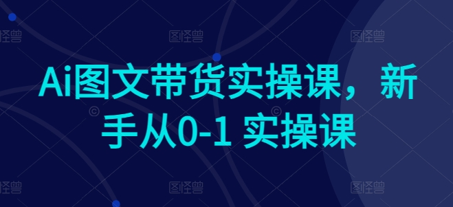 Ai图文带货实操课，新手从0-1 实操课-圆梦资源网