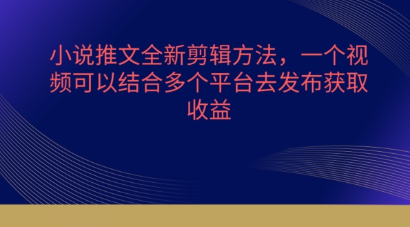 小说推文全新剪辑方法，一个视频可以结合多个平台去发布获取【揭秘】-圆梦资源网