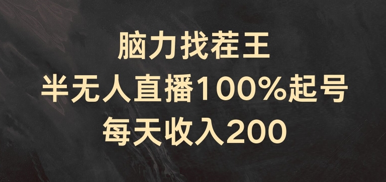 脑力找茬王，半无人直播100%起号，每天收入200+【揭秘】-圆梦资源网