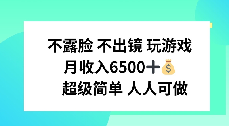 不露脸 不出境 玩游戏，月入6500 超级简单 人人可做【揭秘】-圆梦资源网