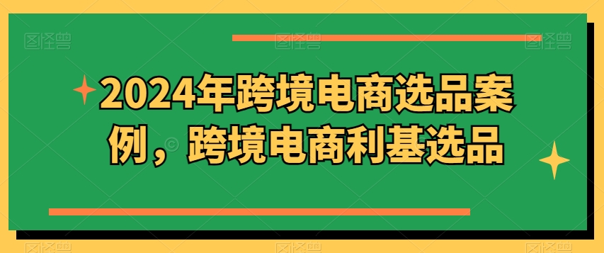 2024年跨境电商选品案例，跨境电商利基选品（更新）-圆梦资源网