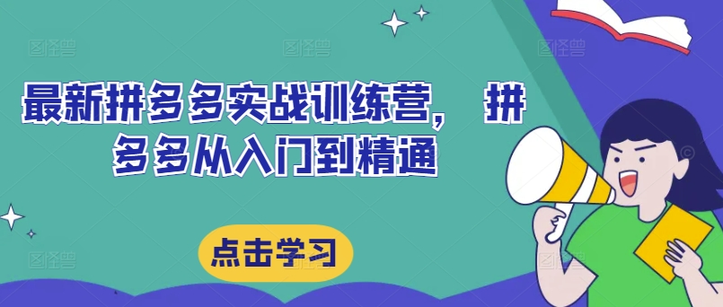 最新拼多多实战训练营， 拼多多从入门到精通-圆梦资源网