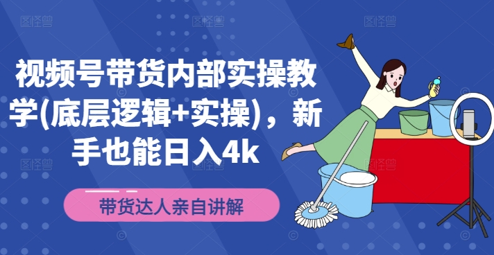 视频号带货内部实操教学(底层逻辑+实操)，新手也能日入4k-圆梦资源网