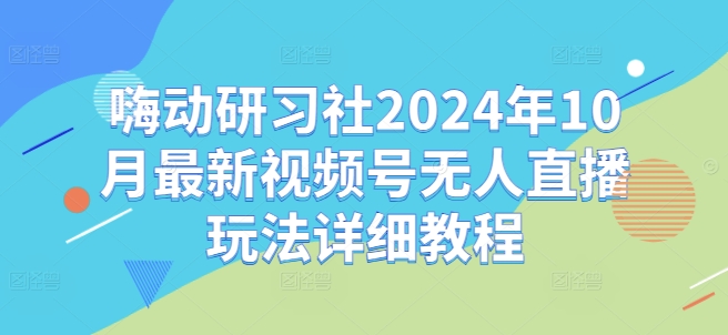 嗨动研习社2024年10月最新视频号无人直播玩法详细教程-圆梦资源网