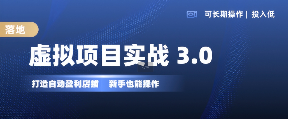 虚拟项目实战3.0，打造自动盈利店铺，可长期操作投入低，新手也能操作-圆梦资源网