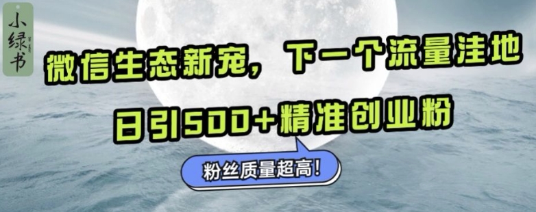 微信生态新宠小绿书：下一个流量洼地，日引500+精准创业粉，粉丝质量超高-圆梦资源网