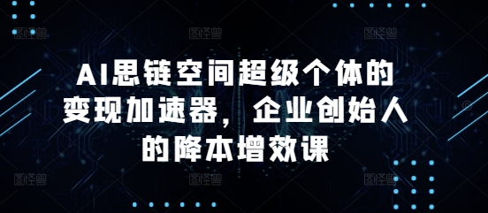 AI思链空间超级个体的变现加速器，企业创始人的降本增效课-圆梦资源网