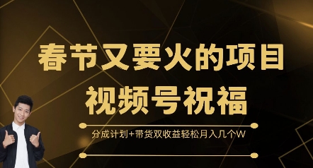 春节又要火的项目视频号祝福，分成计划+带货双收益，轻松月入几个W【揭秘】-圆梦资源网