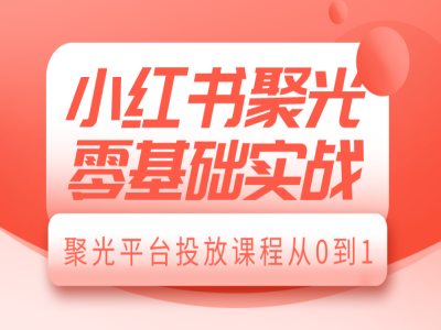 小红书聚光零基础实战，聚光平台投放课程从0到1-圆梦资源网