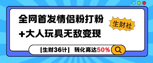 【生财36计】全网首发情侣粉打粉+大人玩具无敌变现-圆梦资源网