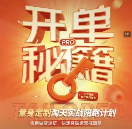 淘宝开单秘籍PRO，量身定制淘天实战陪跑计划，告别做店迷茫、快速突破运营瓶颈期-圆梦资源网