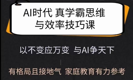 Ai时代真学霸思维与学习方法课，有格局且接地气，家庭教育有力参考-圆梦资源网