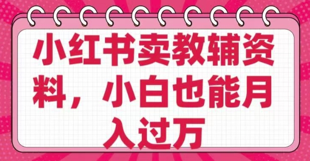 小红书卖教辅资料，0 成本，纯利润，售后成本极低，小白也能月入过W-圆梦资源网