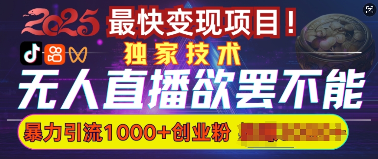 欲罢不能的无人直播引流，超暴力日引流1000+高质量精准创业粉-圆梦资源网