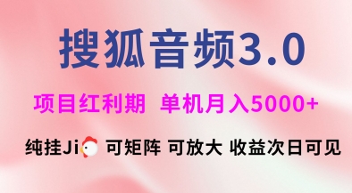 搜狐音频挂ji3.0.可矩阵可放大，独家技术，稳定月入5000+【揭秘】-圆梦资源网