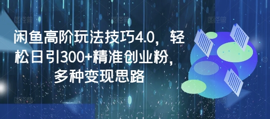 闲鱼高阶玩法技巧4.0，轻松日引300+精准创业粉，多种变现思路-圆梦资源网